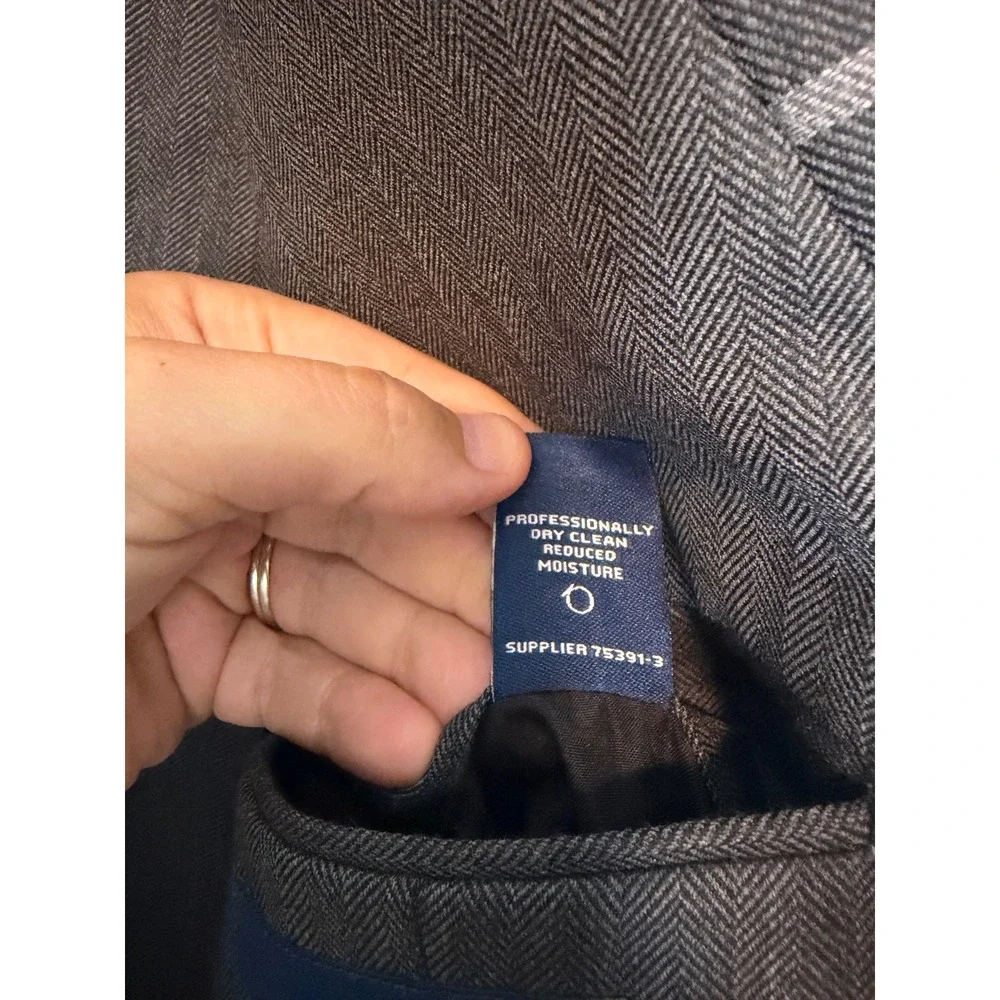 Stafford Signature Mens 46 Reg Classic Fit Unlined Sport Coat Grey Windowpane